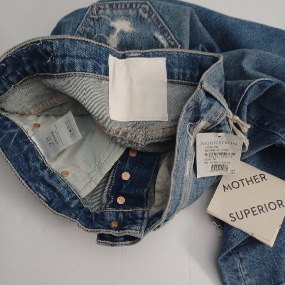 NEW Mother Superior Mid Rise Fly Cut Cropped Ankle Jeans Sz 28 - Picture 7 of 10